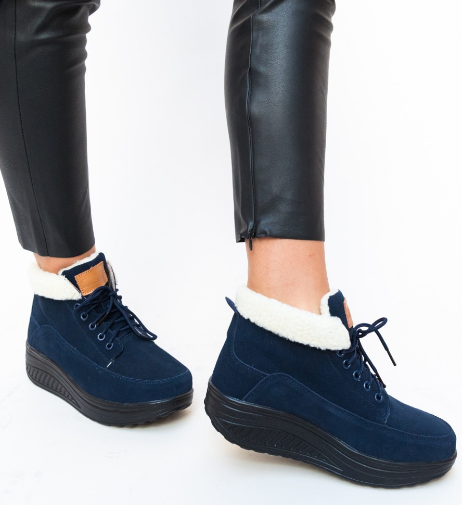 Pantofi Casual Blind Bleumarin - Confort Stilat - imagine 2