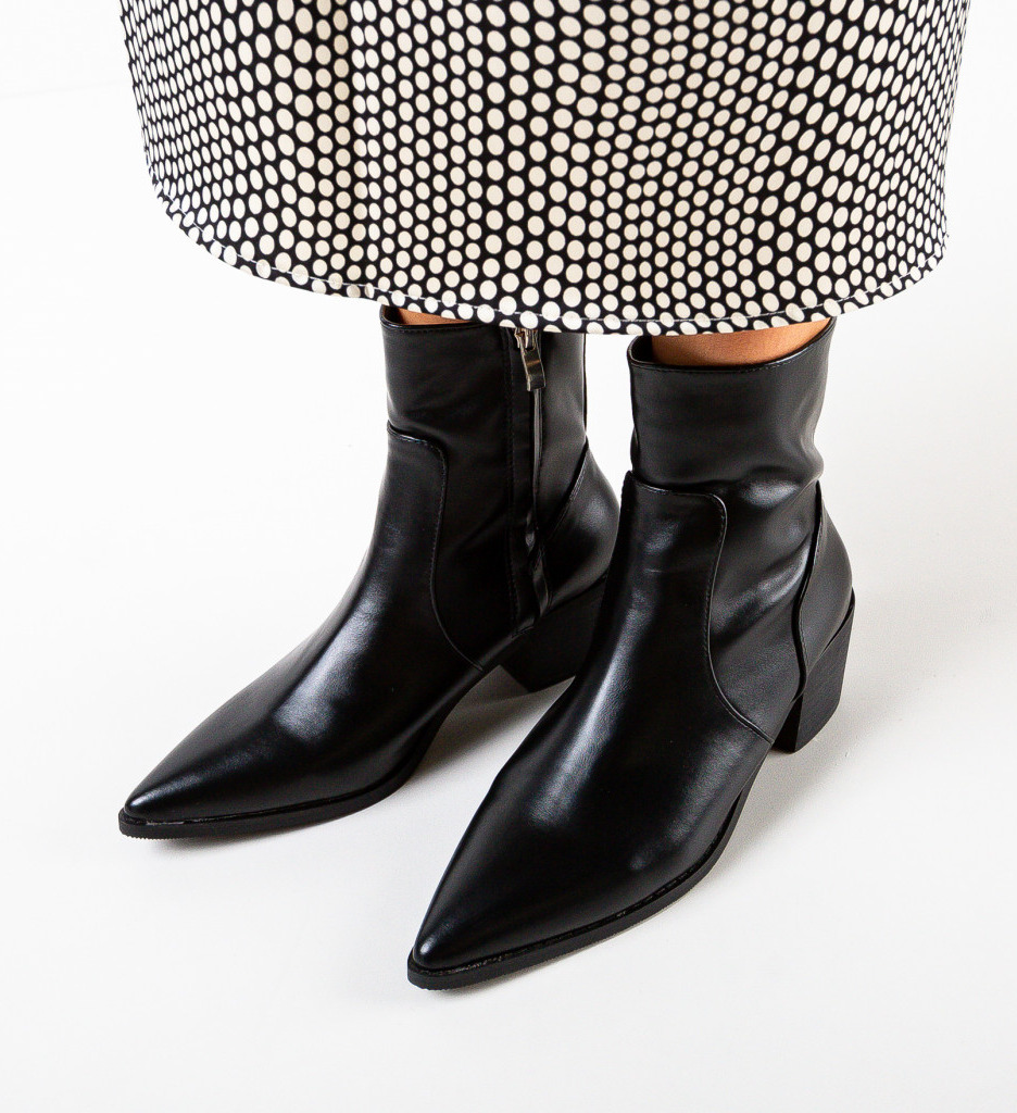 Botine Dama Oreb Negre - Eleganță și Confort - imagine 3