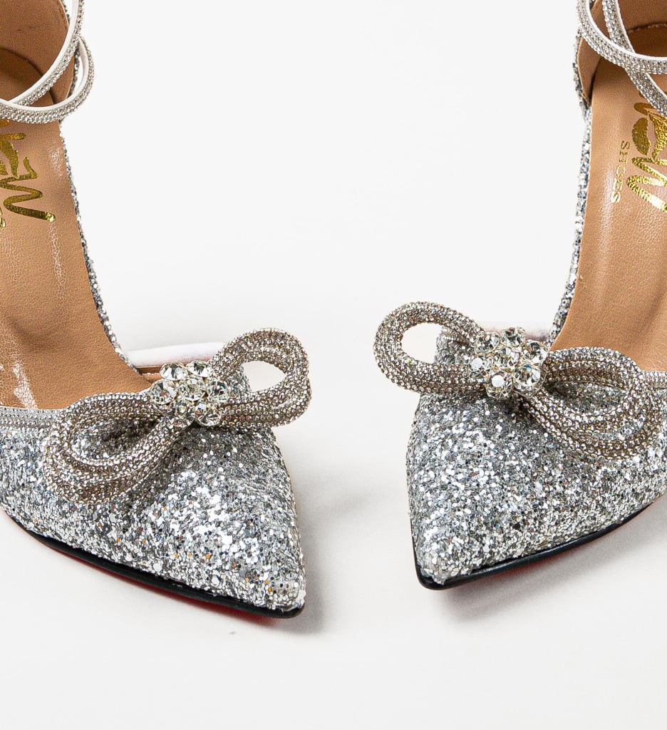 Pantofi Horio Argintii Eleganți de Ocazie - imagine 10