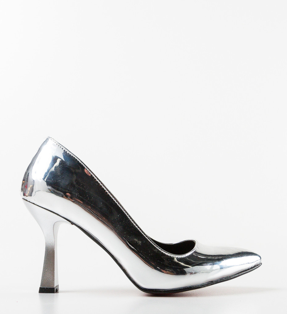 Pantofi cu Toc Hanab Argintii | Eleganță Asigurată - imagine 7