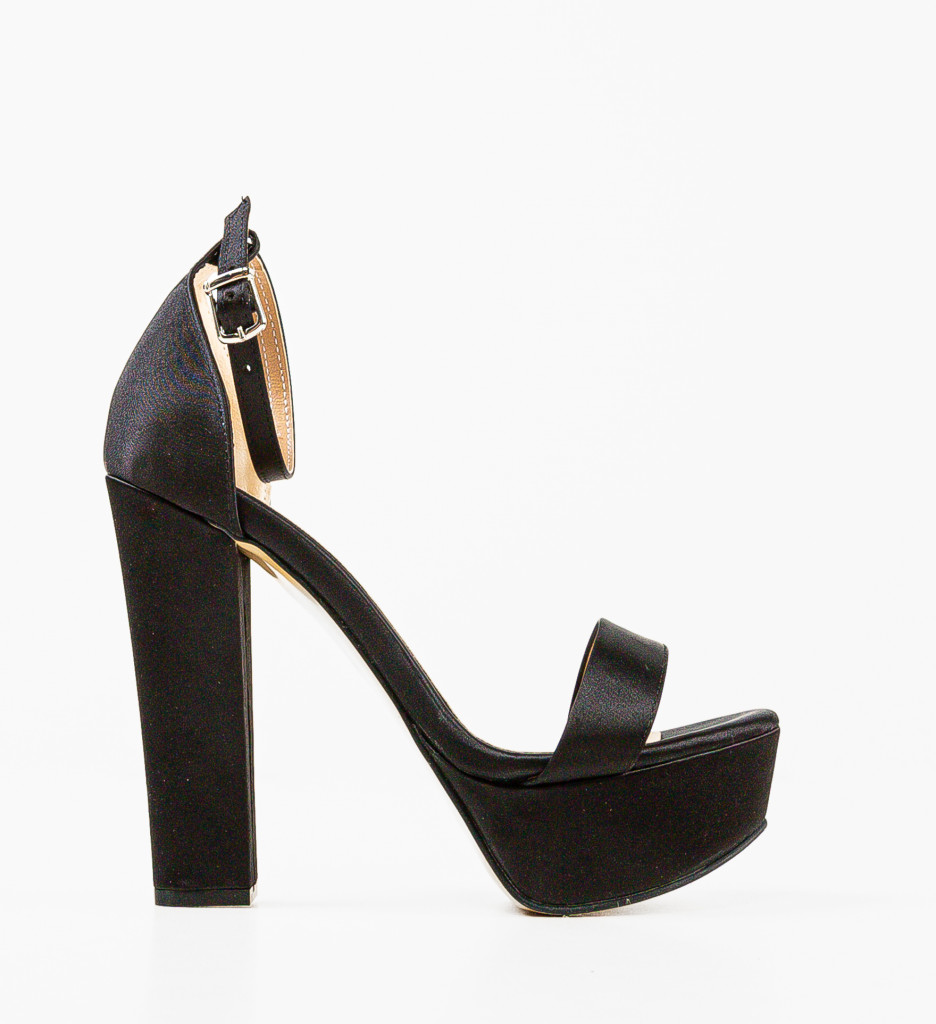 Sandale Poly Negre cu Toc Elegante - imagine 5