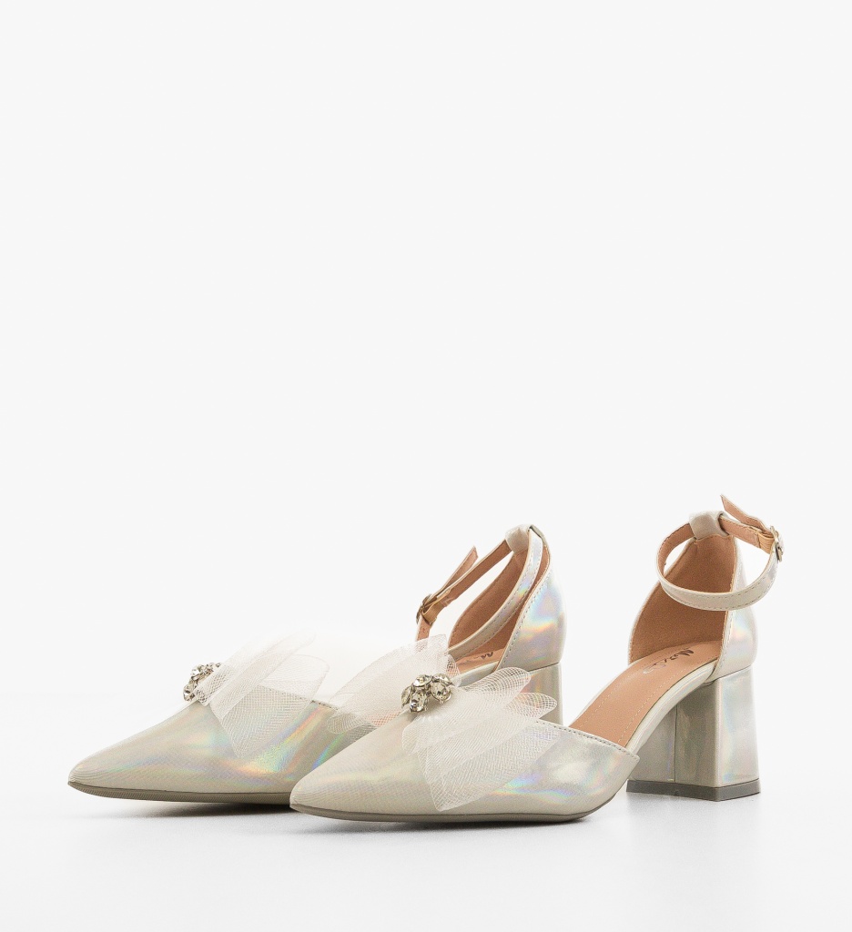 Pantofi Toc Grandejira Argintii | Eleganță și Stil - imagine 4