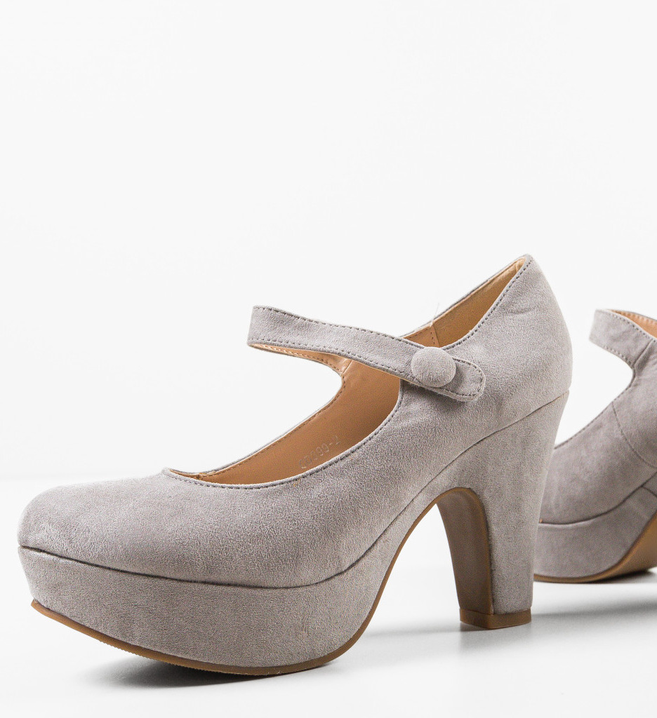 Pantofi Dama Bowers Gri Eleganți - imagine 6