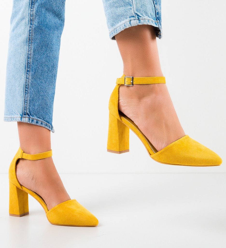 Pantofi Dama Galbeni | Toc Eleganți Dolan - imagine 4