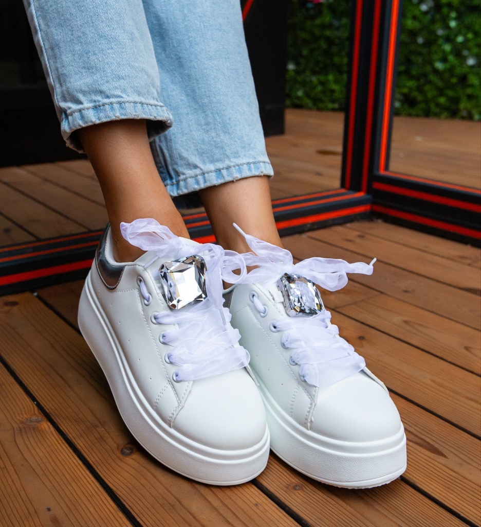 Sneakers Dama Rhiann Argintii - Confort Modern