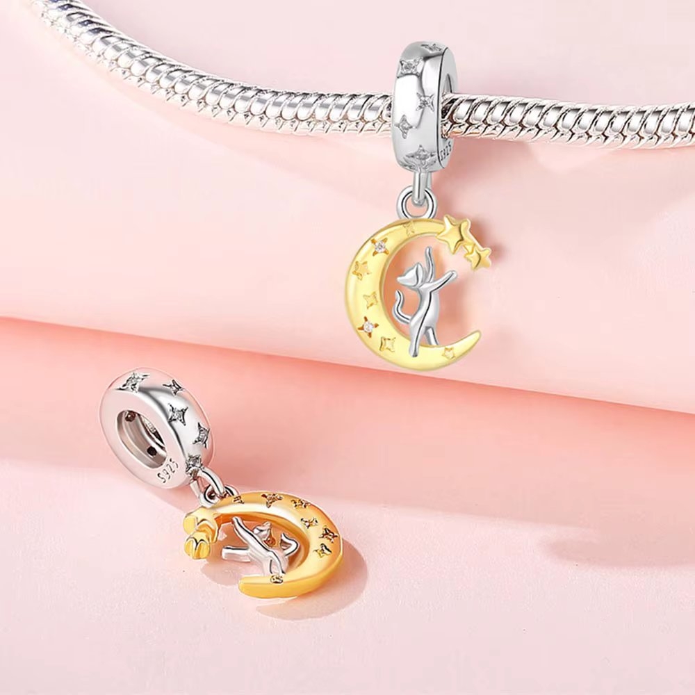 Charm Semiluna Argint Delis - Eleganță Rodiată - imagine 3