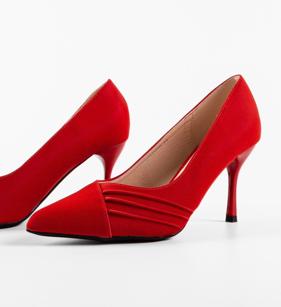 Pantofi Rosii Crusher cu Toc Elegant - imagine 6