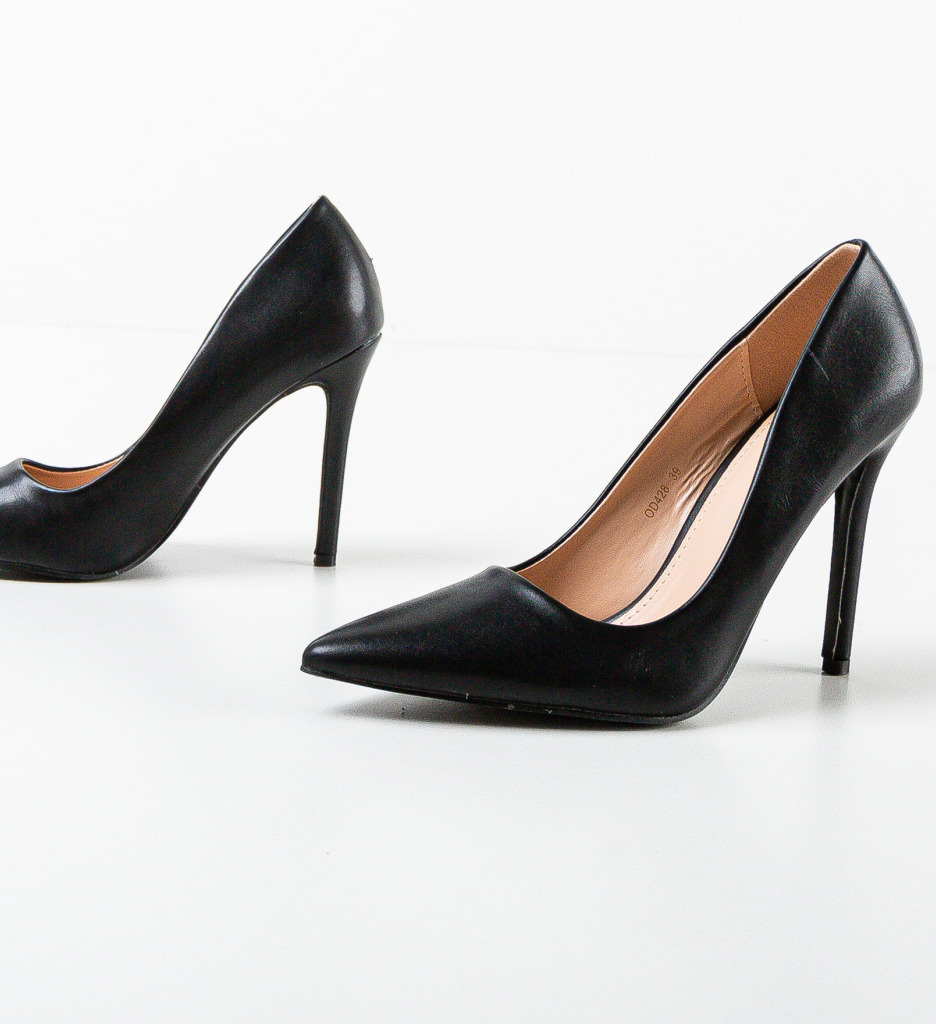 Pantofi cu Toc Chance Negri | Stil Sofisticat - imagine 6