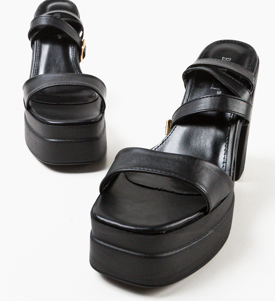 Sandale Toc Ward Negre | Eleganță Asigurată - imagine 5