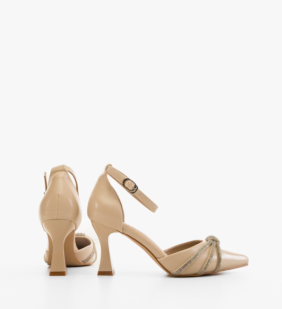 Pantofi Stanle Bej Eleganți cu Toc - Confort și Stil