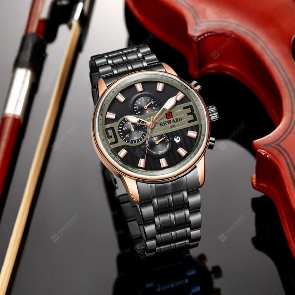 Reward CS1242 - Ceas Barbatesc Elegant Negru - imagine 2