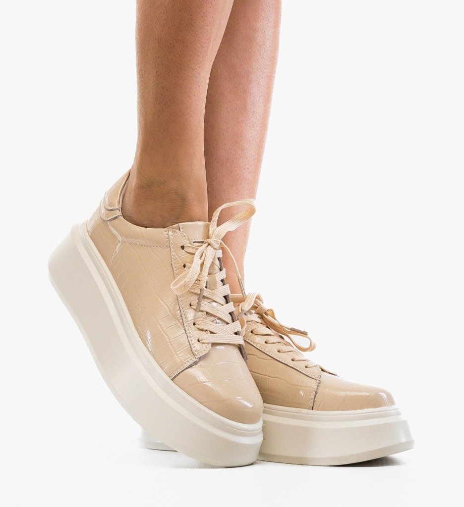 Pantofi Casual Ebbe Bej Confortabili - imagine 4