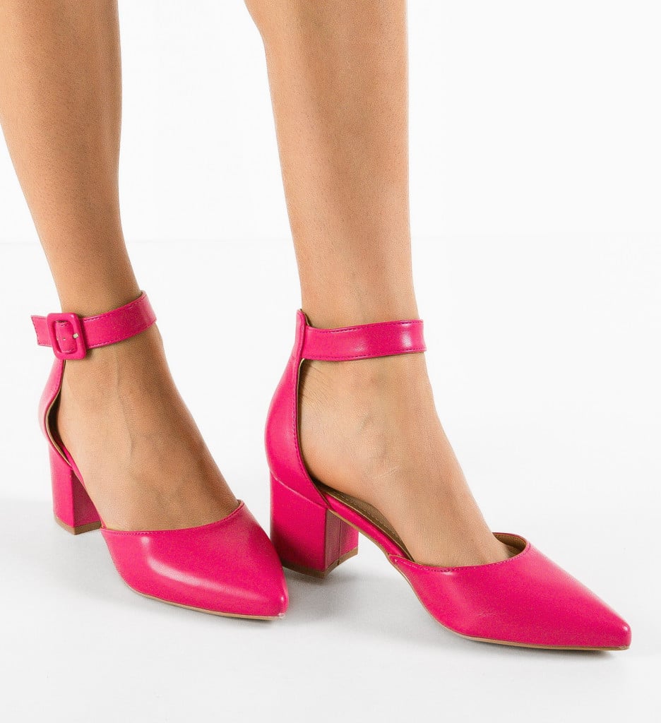 Pantofi cu Toc Anerose Fuchsia - Stil Glamour - imagine 3