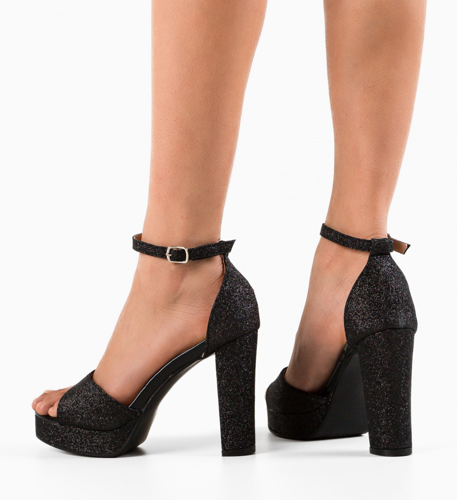 Sandale cu Toc Aoife Negre | Eleganță și Stil - imagine 3