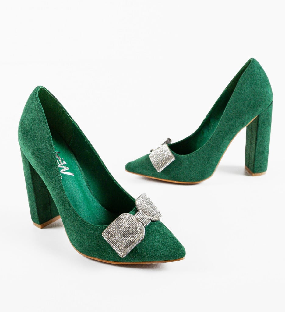 Pantofi Lucky Verzi cu Toc - Eleganță Modernă