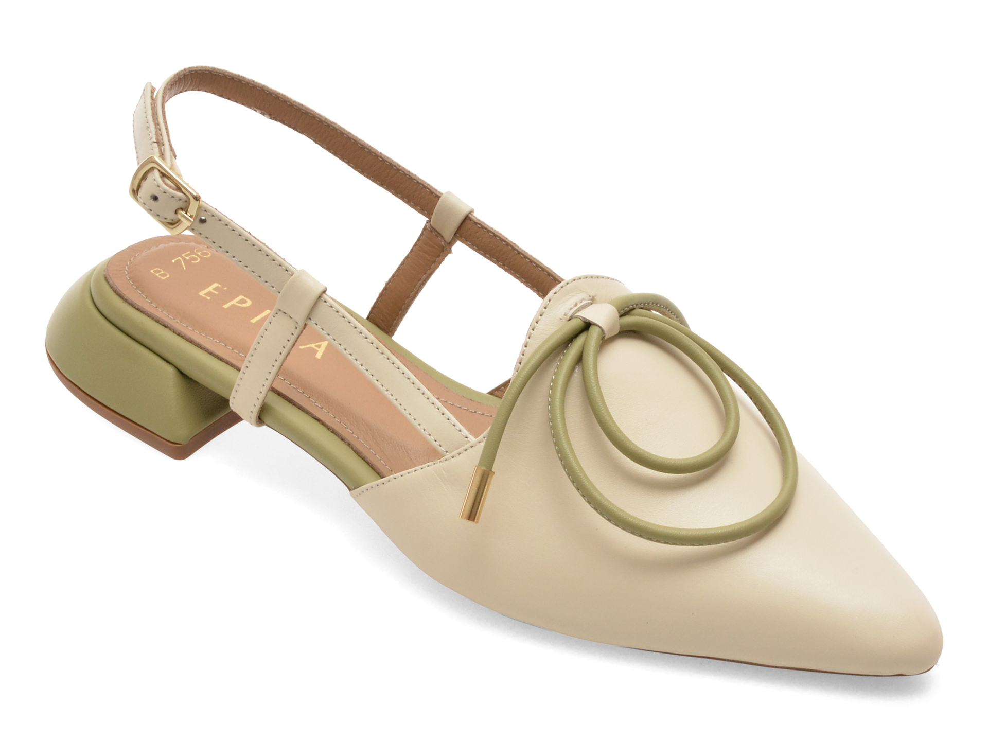 Pantofi Epica Verde Piele Naturală Eleganți