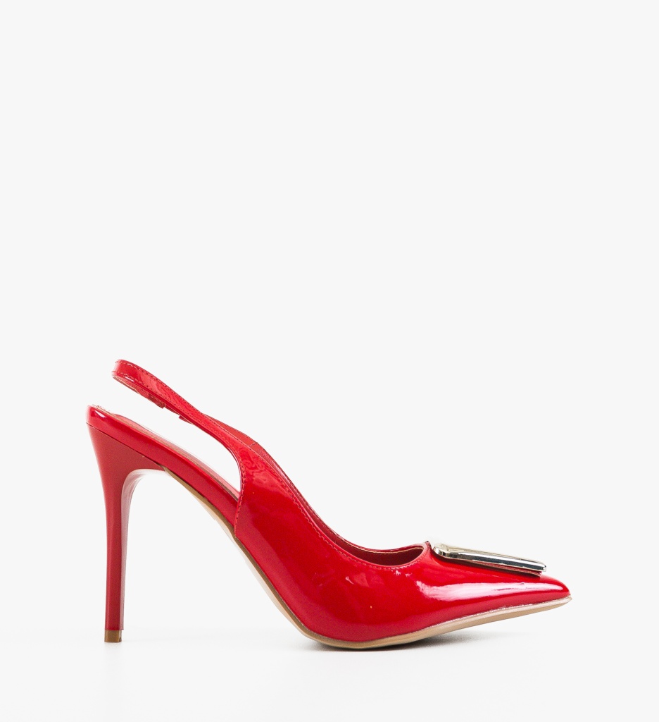 Pantofi Rosii cu Toc Eleganți Malas - imagine 2