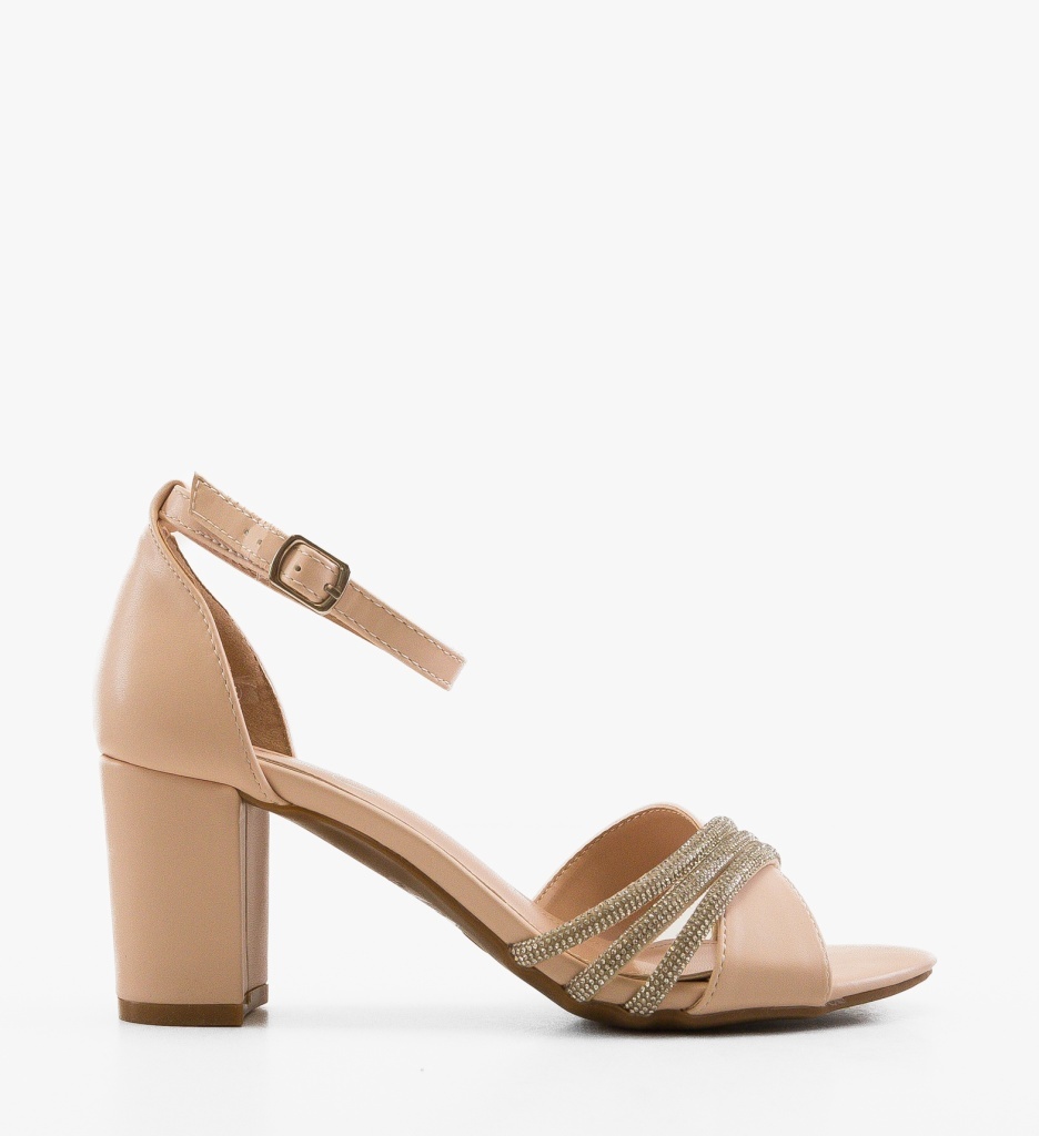 Sandale Toc Hamen Bej Elegante - imagine 6
