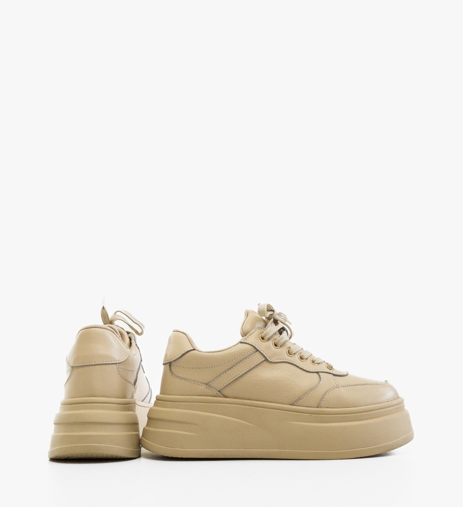 Sneakers Dama Momda Bej - Confort Sport - imagine 3