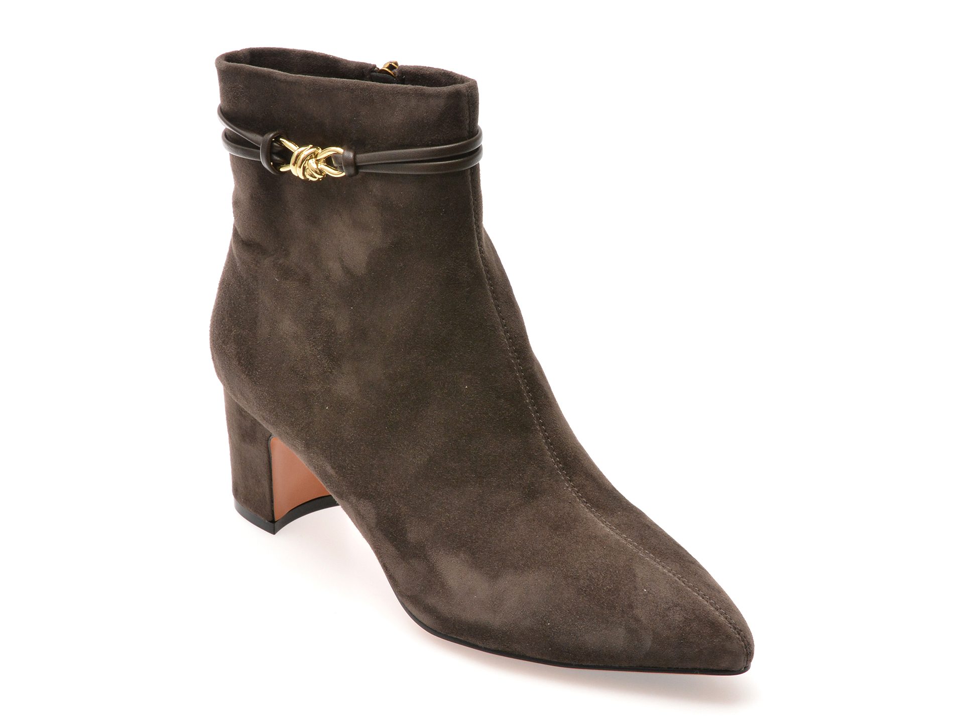 Botine Dama EPICA Piele Întoarsă Gri | Stil Modern