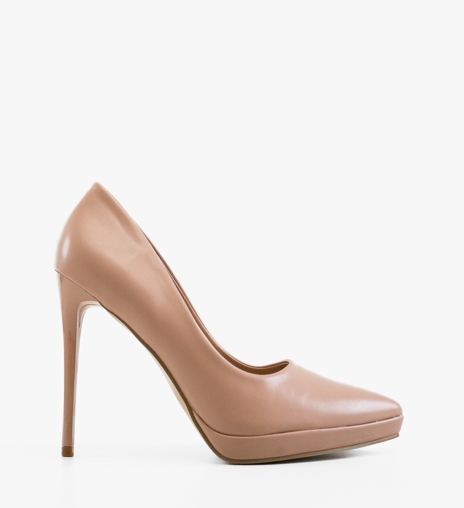 Pantofi Dadere Nude Eleganți cu Toc - imagine 6