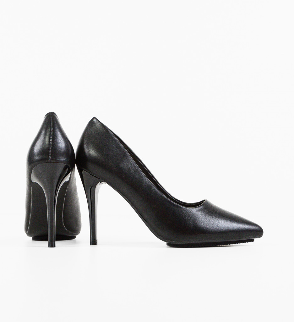 Pantofi Dama Lepye Negri Eleganți cu Toc - imagine 18