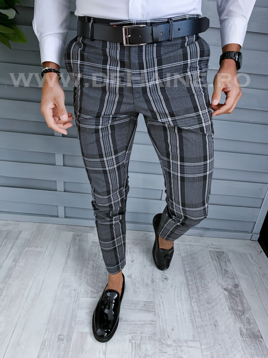 Pantaloni Eleganti Barbati Carouri Stil Office