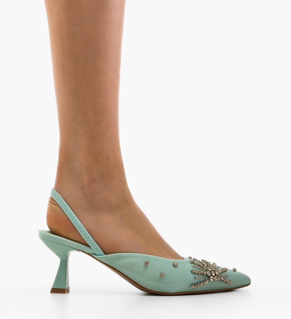 Pantofi Betsy Turcoaz cu Toc Eleganți - imagine 5