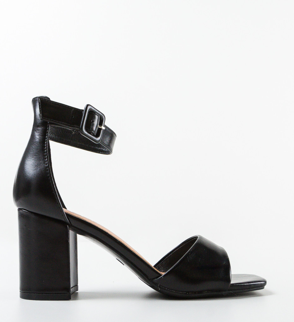 Sandale Toc Umayr Negre Elegante - imagine 4