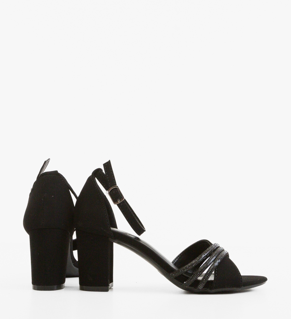Sandale cu toc Hamen Negre | Eleganță și Stil - imagine 2
