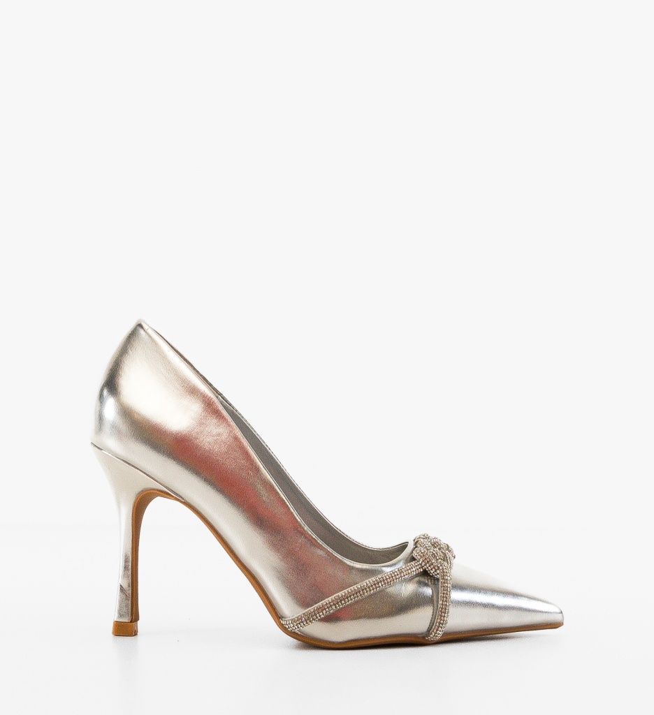Pantofi Stiletto Dama Argintii Abrams - Eleganță - imagine 6