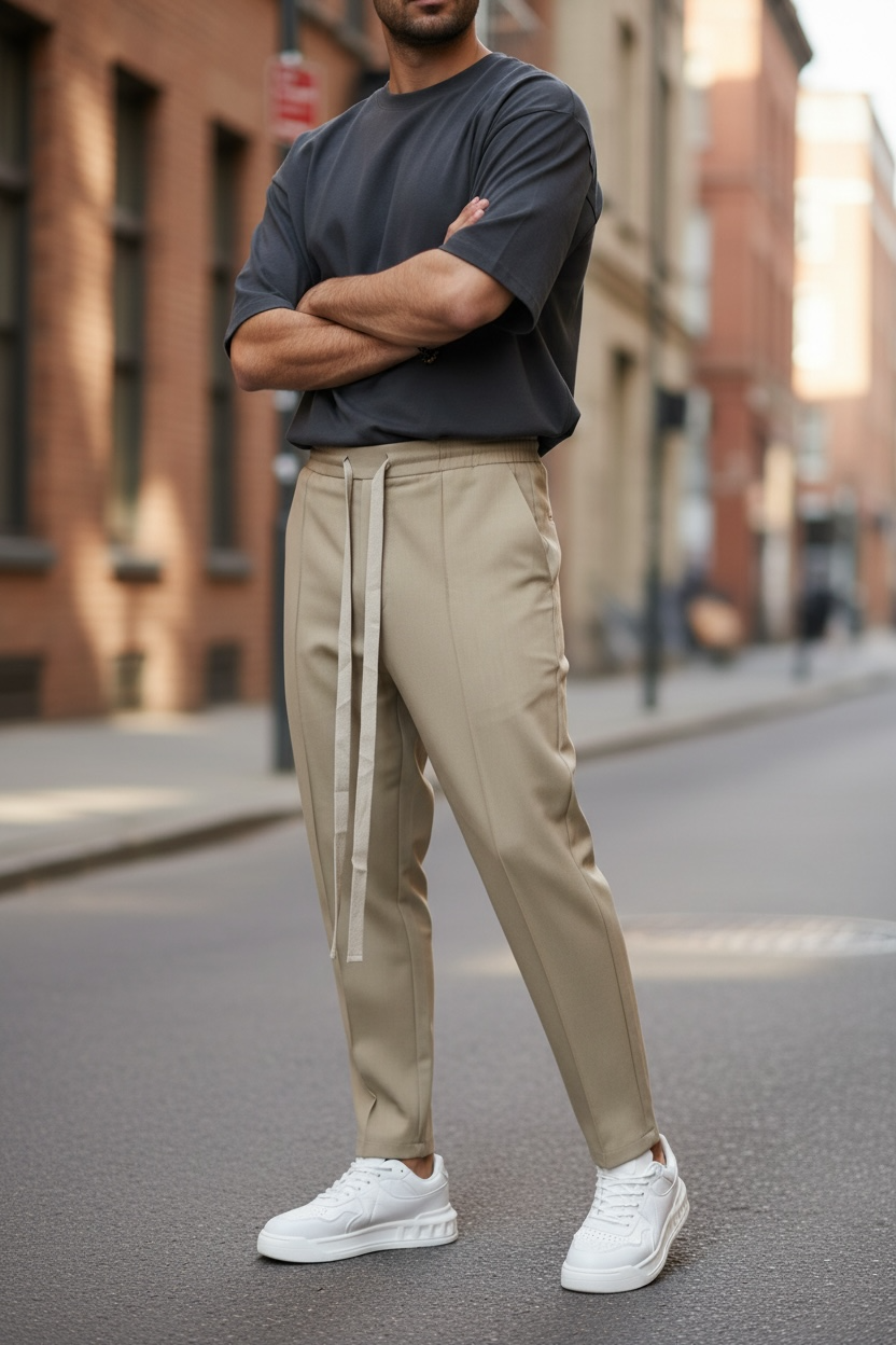 Pantaloni Trening Crem Conici - Stil și Confort