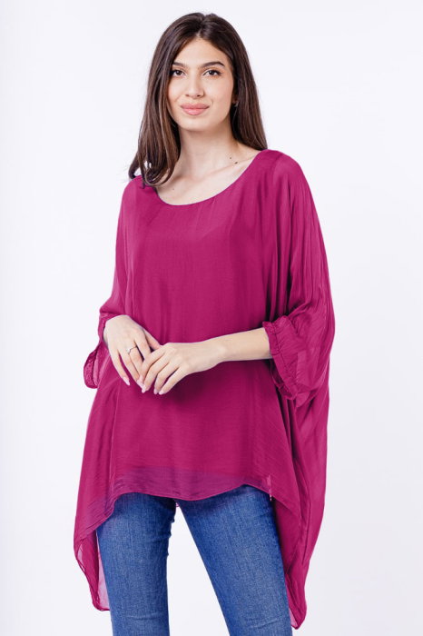 Bluză Mătase și Vascoza Magenta | Shopika
