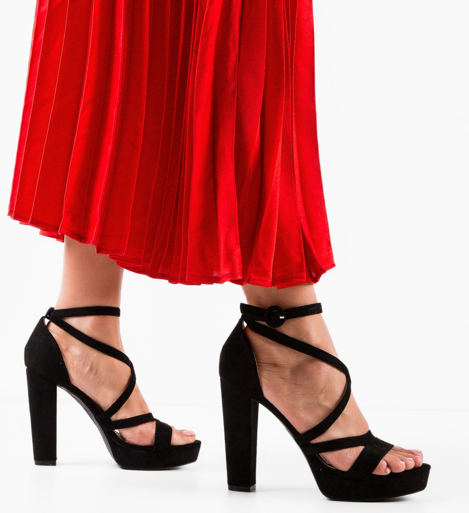 Sandale cu Toc Ross Negre | Eleganță Maximă - imagine 4