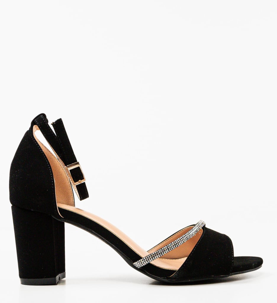 Sandale Dama Trixie Negre cu Toc Elegant - imagine 9