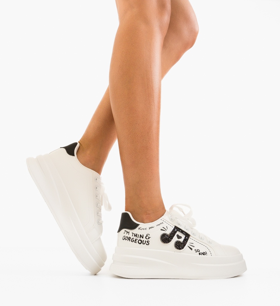 Sneakers Dama Imoge Albi | Confort și Stil