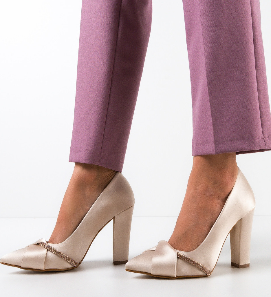 Pantofi cu toc Roka Bej - Eleganți și Versatili - imagine 3