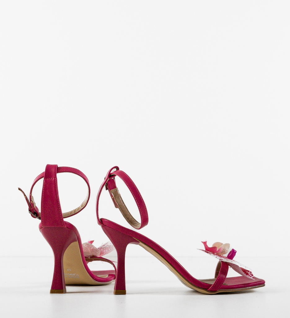 Sandale Orchidee Fuchsia cu Toc Elegant - imagine 5