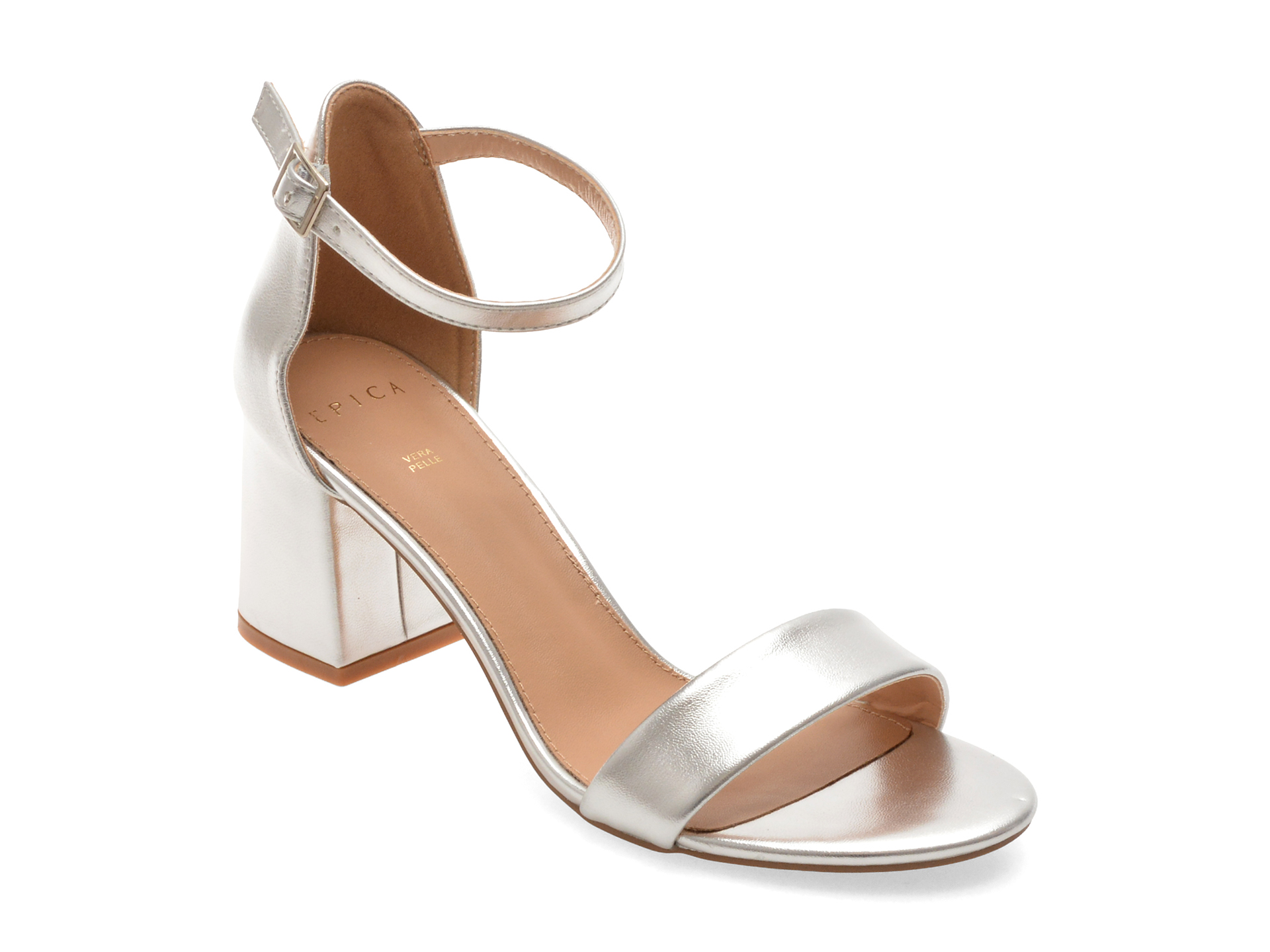 Sandale EPICA Argintii 922 Piele Lacuita