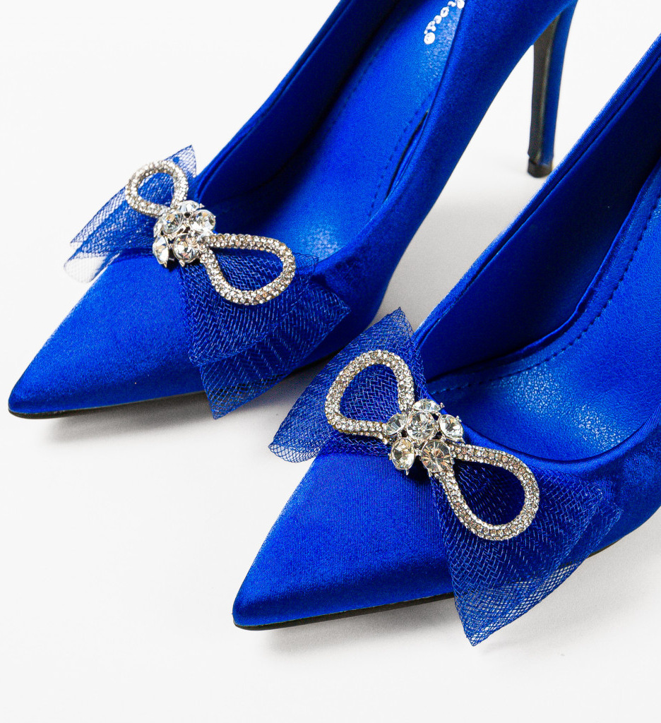 Pantofi Caoimhe Albastri cu Toc Elegant - imagine 8