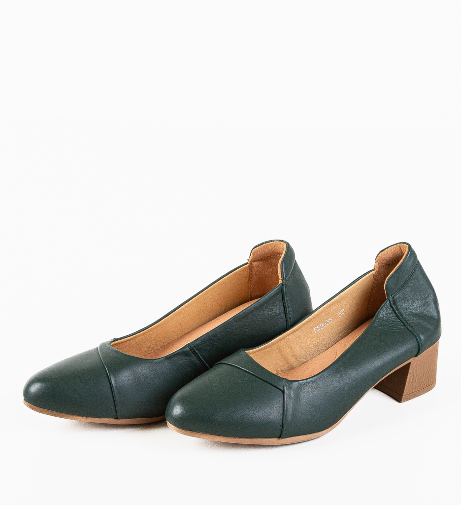 Pantofi dama Hebba Verzi cu toc elegant