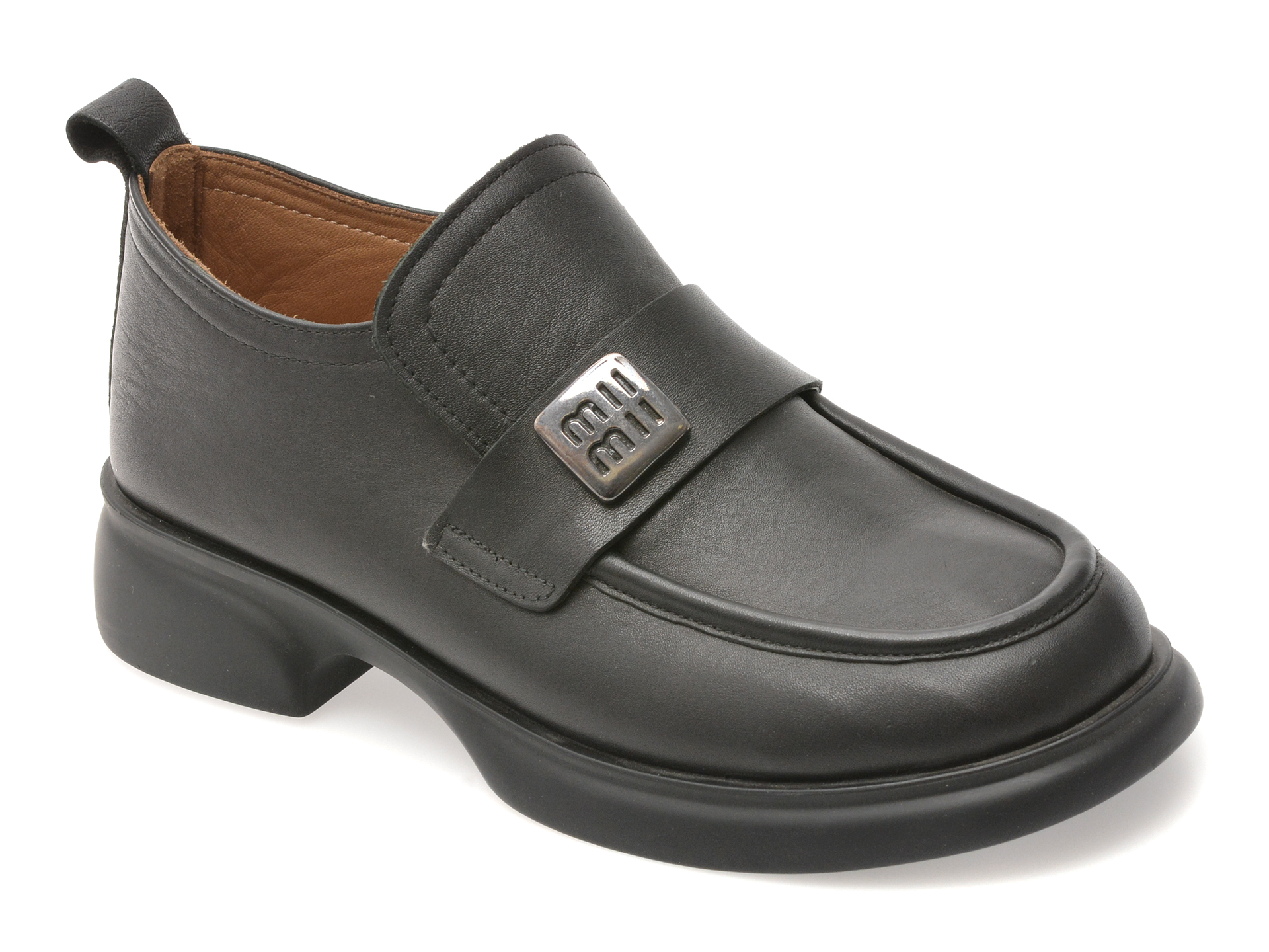 Mocasini Gold Deer Negri Piele Naturală Eleganți
