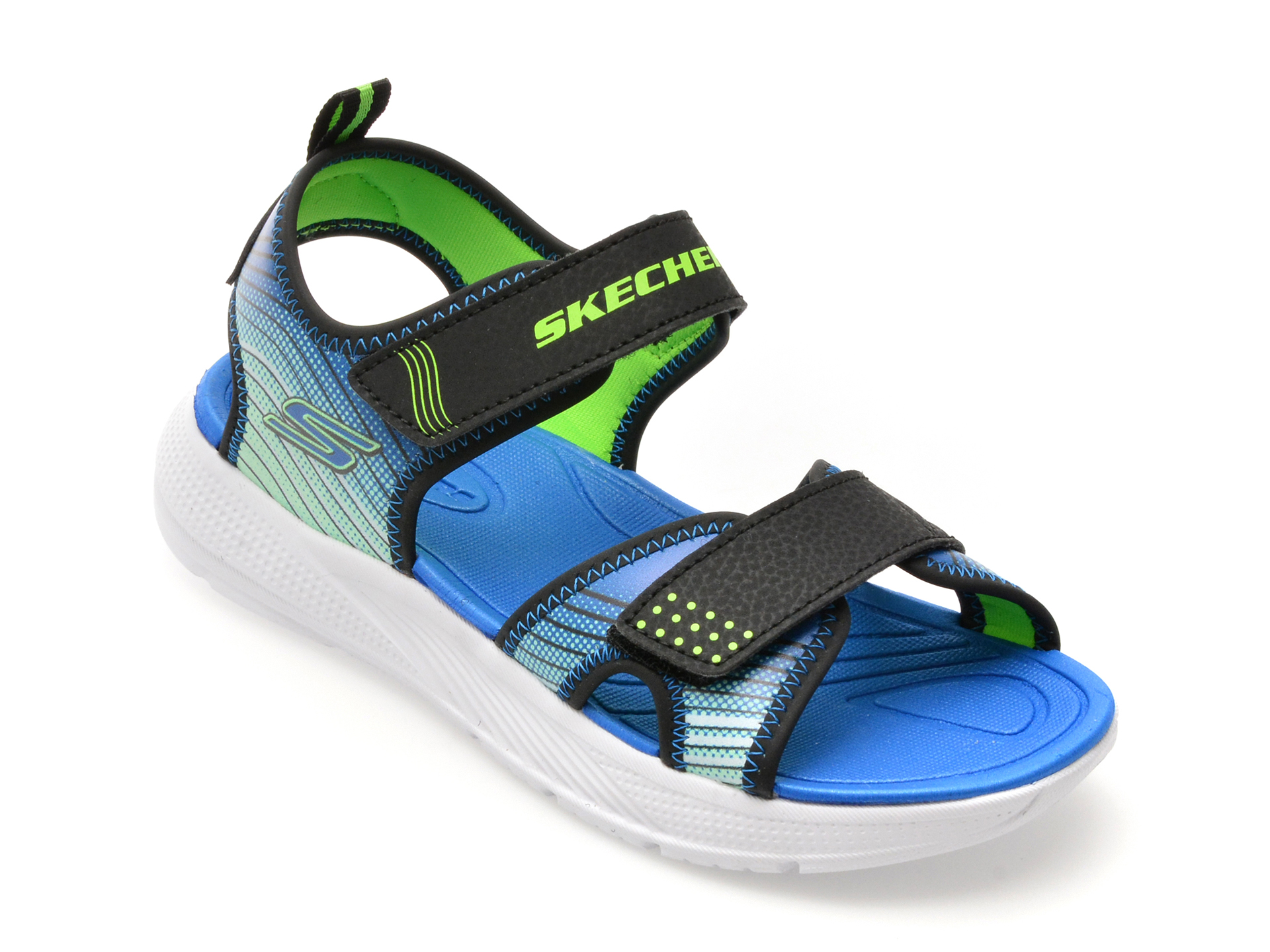 Sandale Skechers negre din piele ecologică