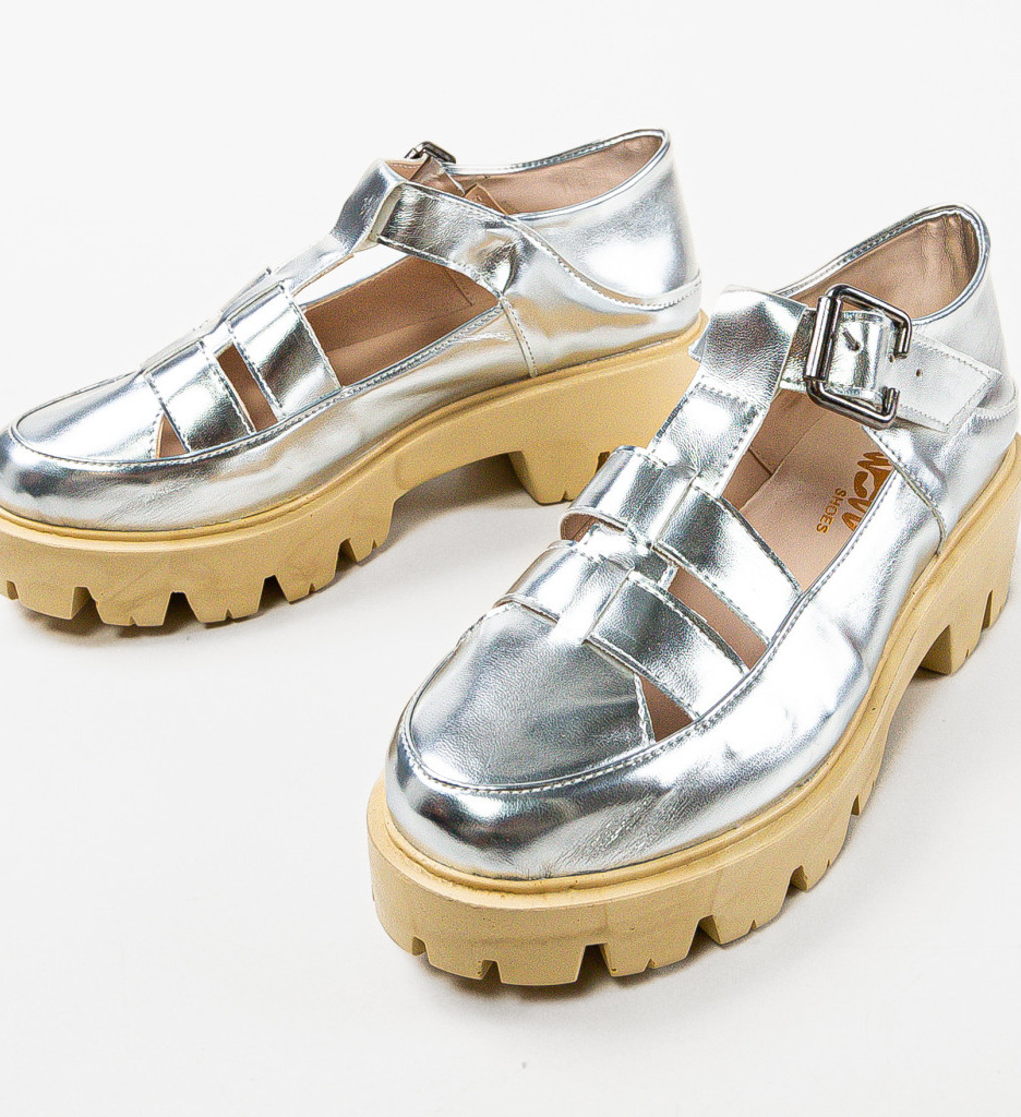 Pantofi Casual Argintii - Stil și Confort - imagine 6