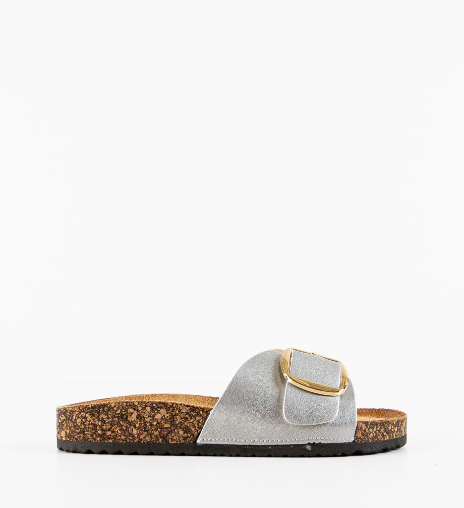 Papuci Dama Terry Argintii - Confort Premium - imagine 2