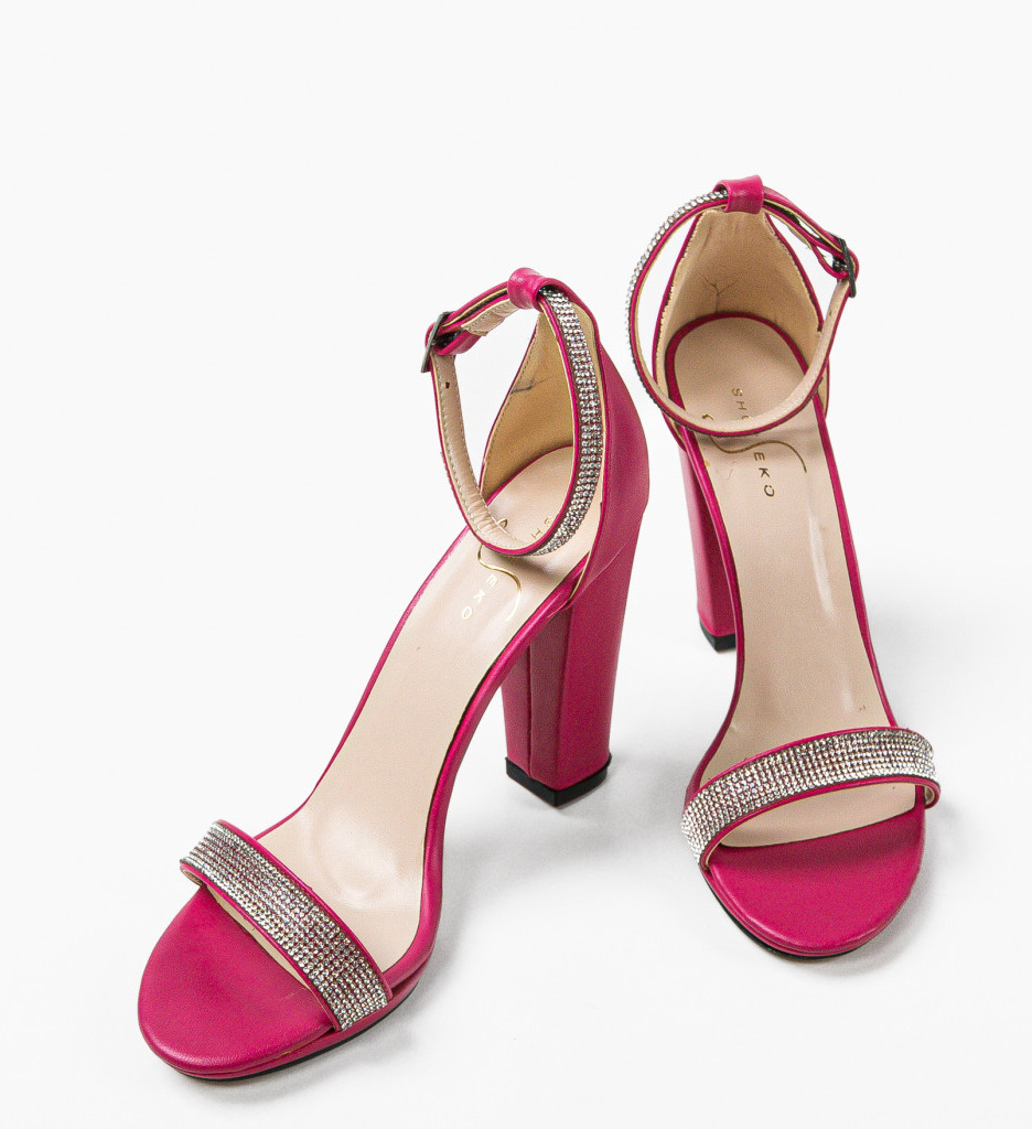 Sandale cu Toc Fryty Fuchsia | Eleganță Modernă - imagine 5