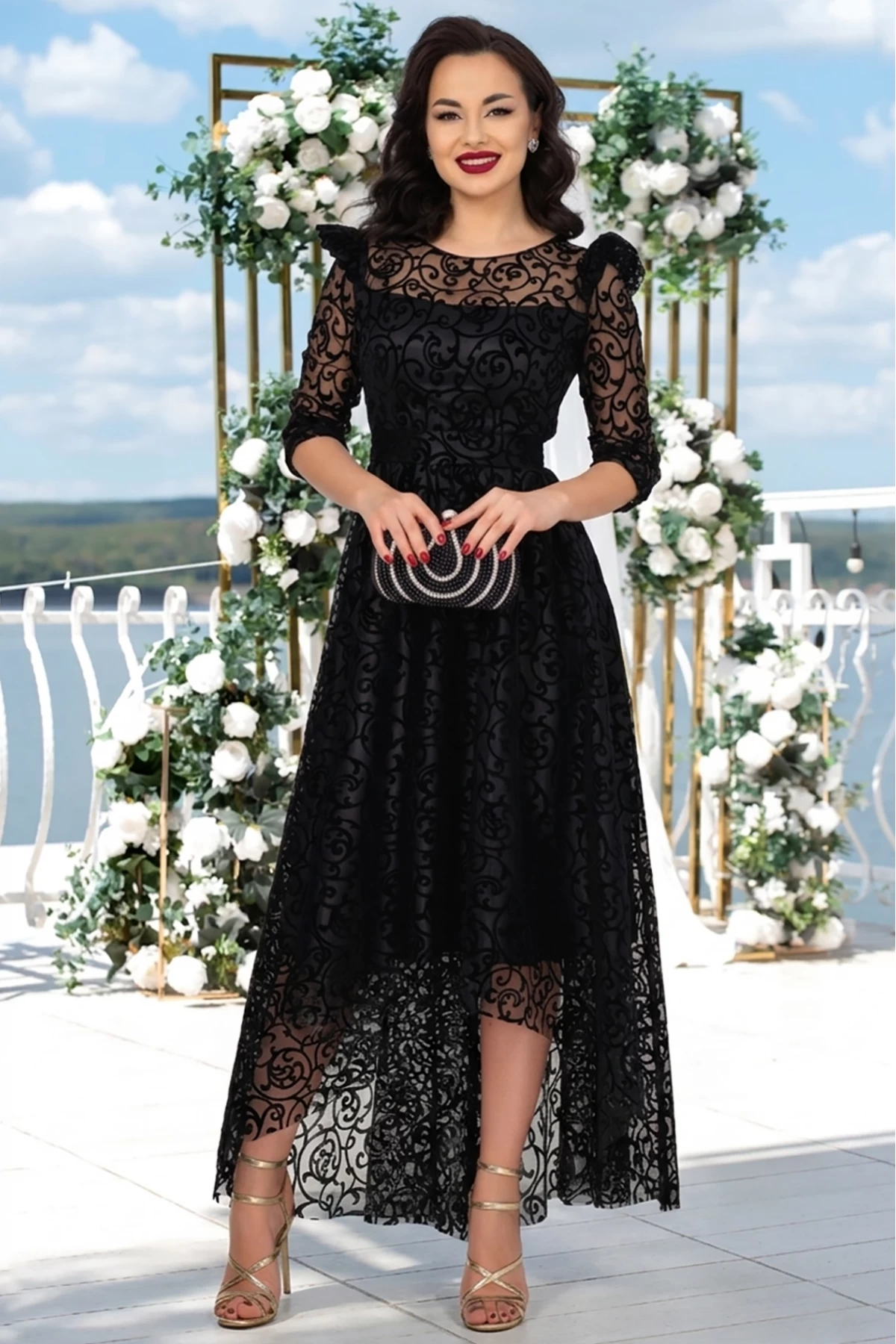 Rochie Catifea Asimetrica Francesca | Ella Collection - imagine 2