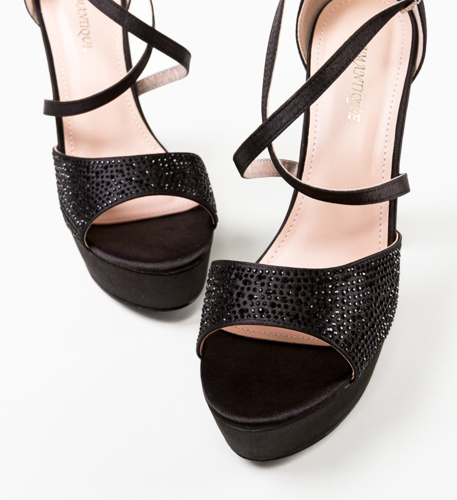 Sandale cu Toc Parthen Negre | Eleganță și Stil - imagine 6