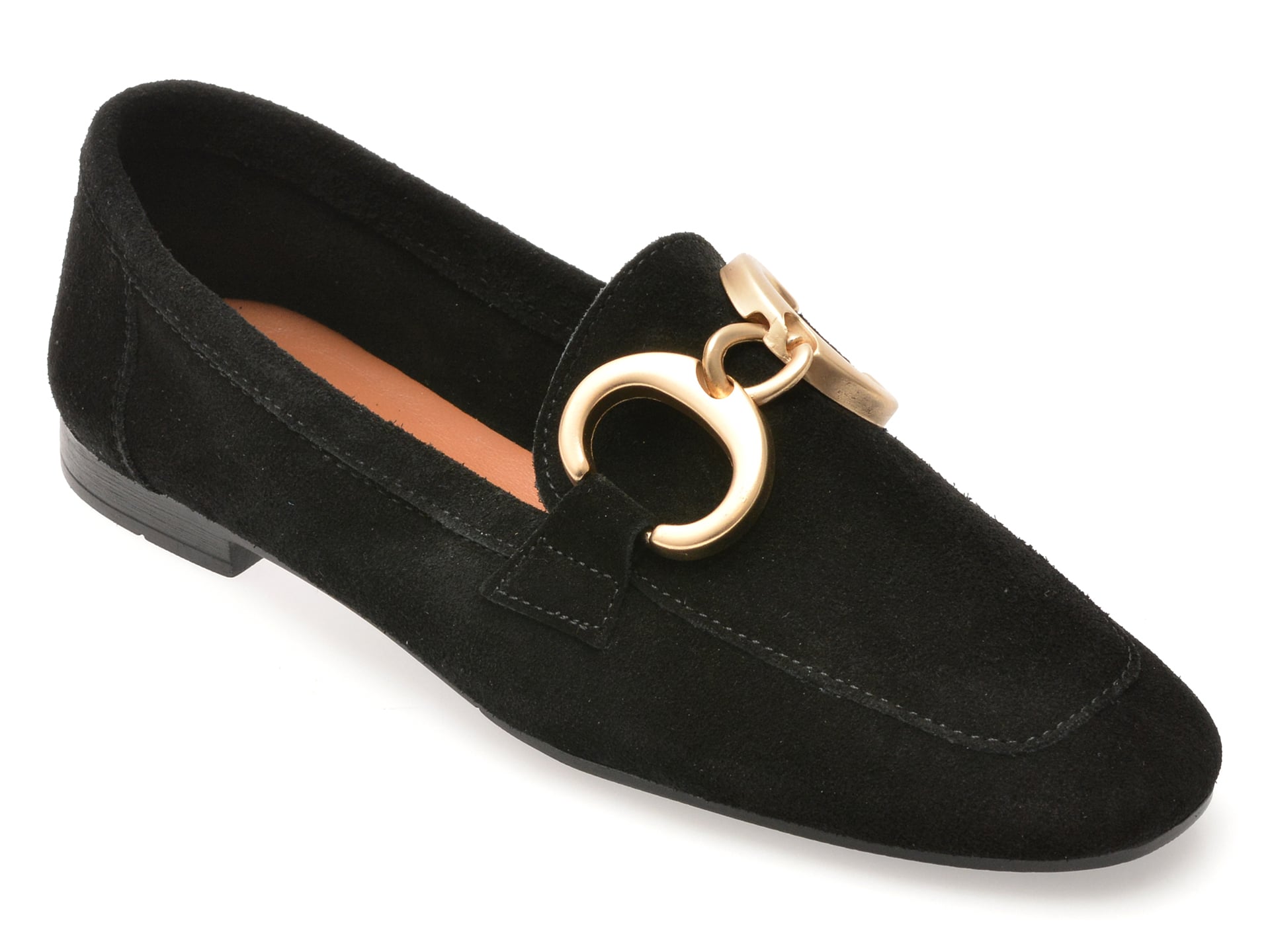 Mocasini EPICA negri din piele intoarsa - confort elegant