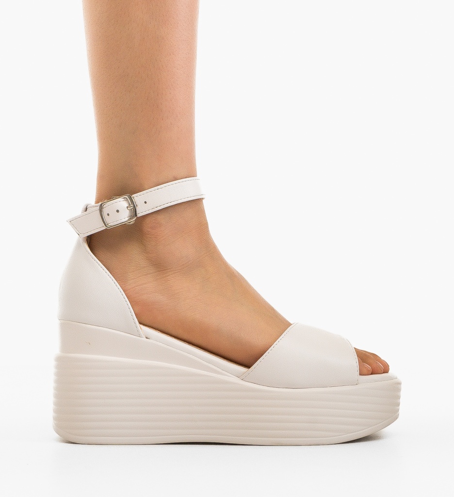 Platforme Dama Danyz Albe - Eleganță și Confort - imagine 5